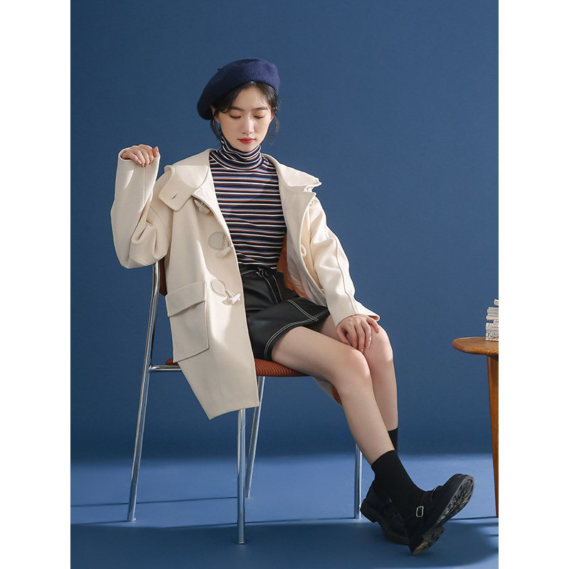 10.1新品0点开售~牛角扣冬季大衣 蜜妃儿毛呢外套