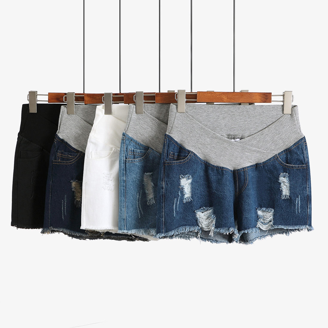 孕妇短裤夏季薄低腰打底托腹牛仔裤 恩源达母婴孕妇打底裤