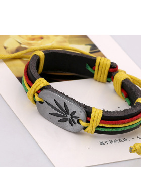 跨境手环牛皮手链嘻哈