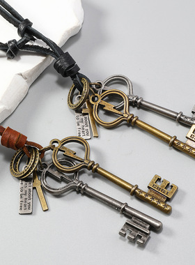 欧美配饰真皮吊坠合金