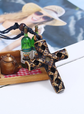 民族风简约复古项链树脂个性