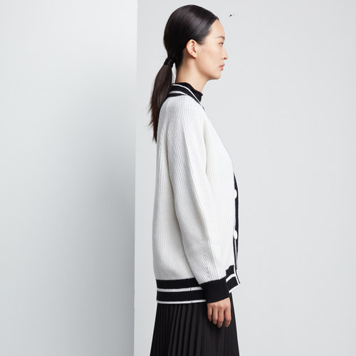 雪莲羊绒开衫V领女士羊毛时尚针织毛衣保暖加厚外套秋冬新款 - 图1