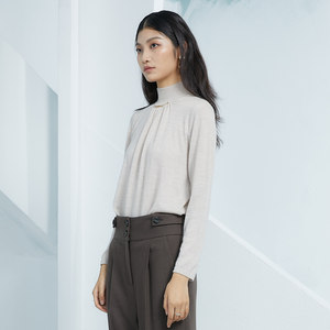 SNOW LOTUS SINCE 1965/雪莲时装周走秀羊绒高领长袖针织衫毛衣女