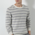 Áo len tuyết tinh khiết cashmere mùa thu và mùa đông nam mới cổ tròn áo thun sọc ngang đơn giản áo len dệt kim ấm áp châu Âu và Mỹ - Áo len Cashmere áo lót nam Áo len Cashmere