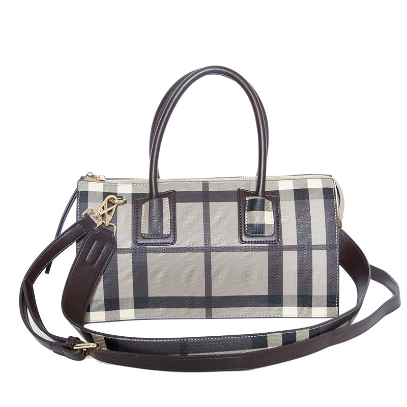 2020新款百搭撞色格纹波士顿枕头包 妍多娜女士包袋