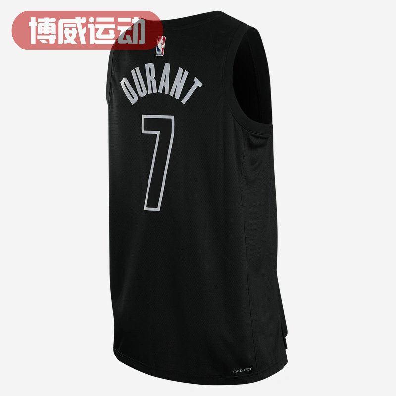 NIKE JORDAN男子篮网队杜兰特7号球迷版球衣篮球T恤 DO9518-011-图2