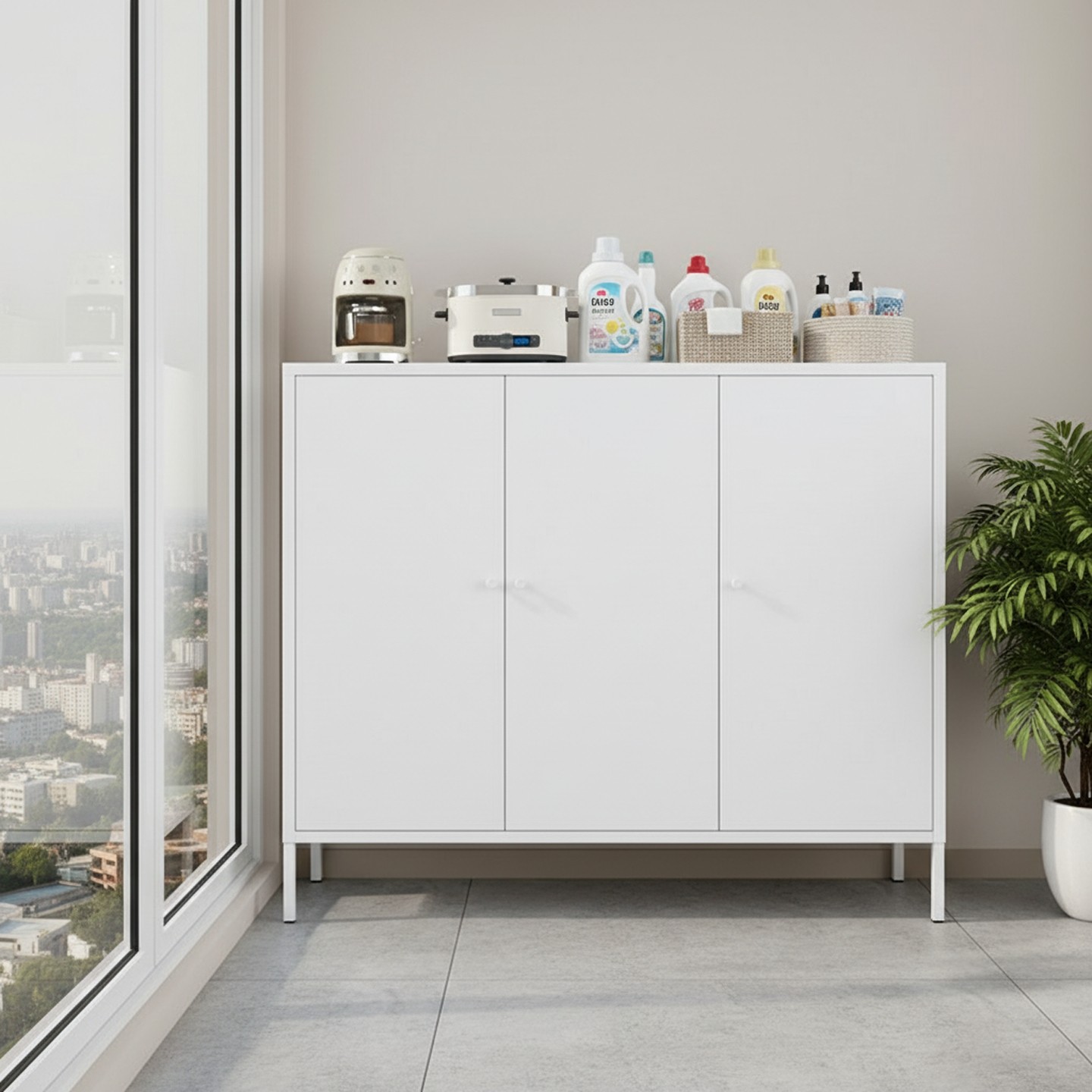 钢制阳台储物柜防晒防锈家用铁皮柜拖把杂物收纳鞋柜儿童卧室衣柜,淘宝优惠券,粉丝福利购,淘宝优惠卷