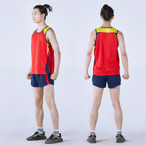 专业田径训练服套装男女短跑紧身马拉松衣服体考运动跑步比赛背心 - 图2
