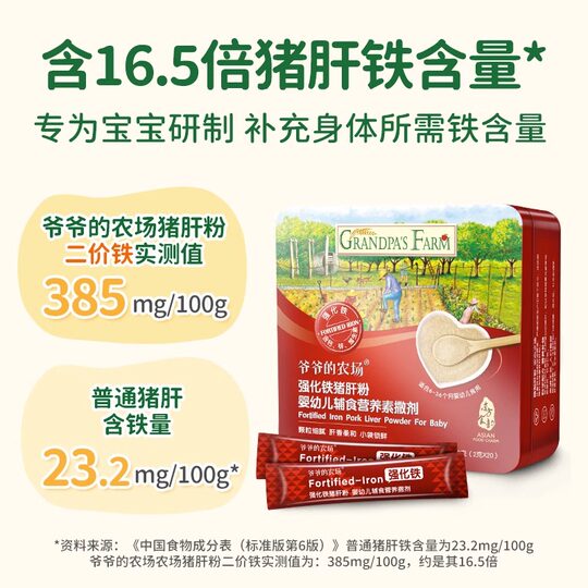 Grandpa's farm baby children pig liver powder infant