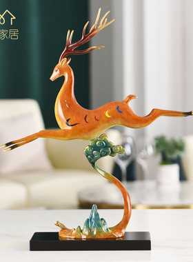 九色鹿黄铜客厅玄关电视柜