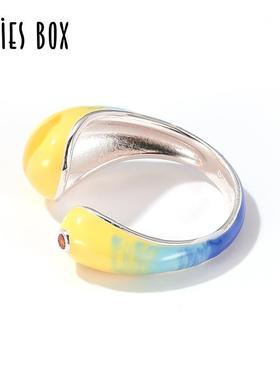 梵高星空戒指原创设计开口可调节