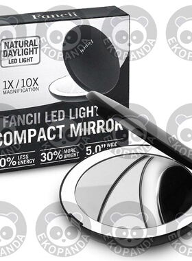 Fancii LED Lighted Travel Makeup Mirror, 10x Magnification