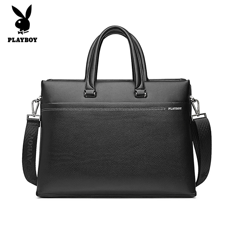 花花公子新款男士真皮通勤公文包 花花公子箱包男士包袋