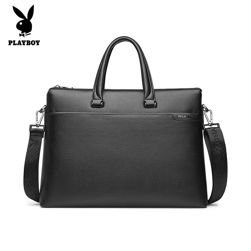 花花公子新款真皮商务上班男士包包 花花公子箱包男士包袋