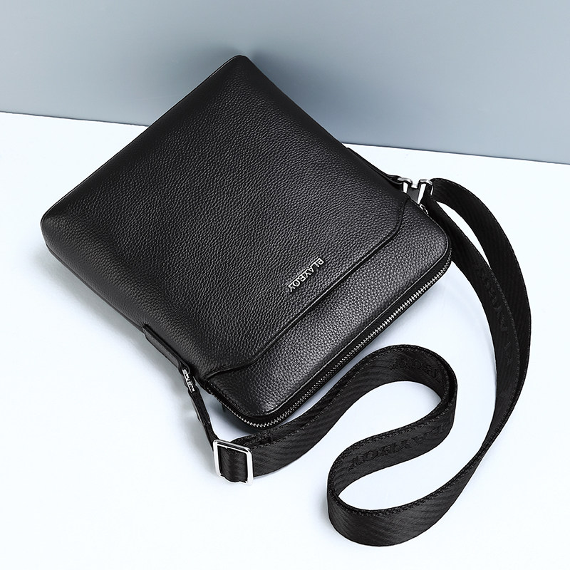 花花公子单肩包男新款真皮商务包包 花花公子箱包男士包袋