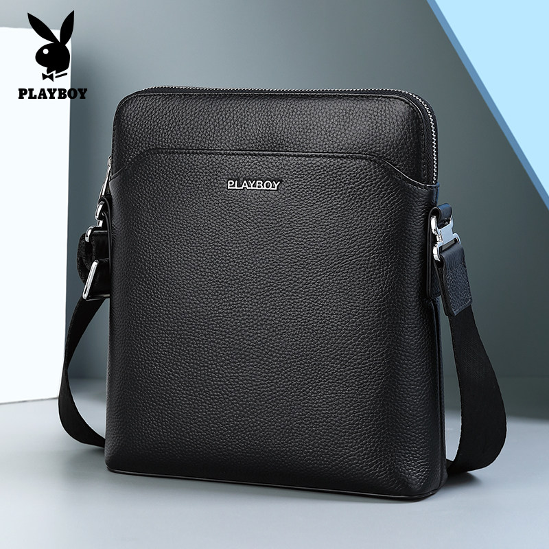 花花公子单肩包男新款真皮商务包包 花花公子箱包男士包袋
