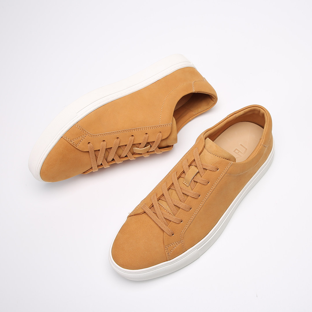 弓长梦真皮板鞋男休闲系带耐磨透气百搭极简风男鞋纯色百搭休闲鞋,淘宝优惠券,粉丝福利购,淘宝优惠卷