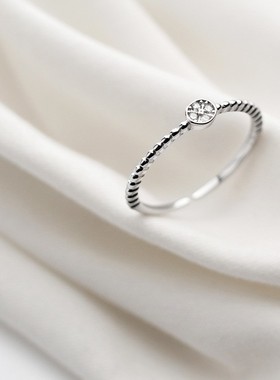 女925纯银简约开口戒指