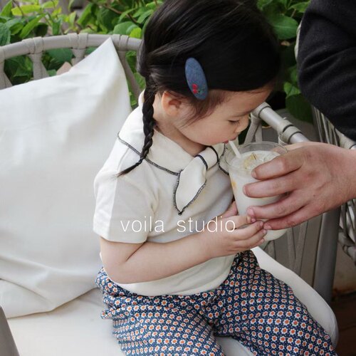 女童短袖上衣T恤夏季全棉a类进口匹马棉女宝宝衣服领结学院风mp - 图2