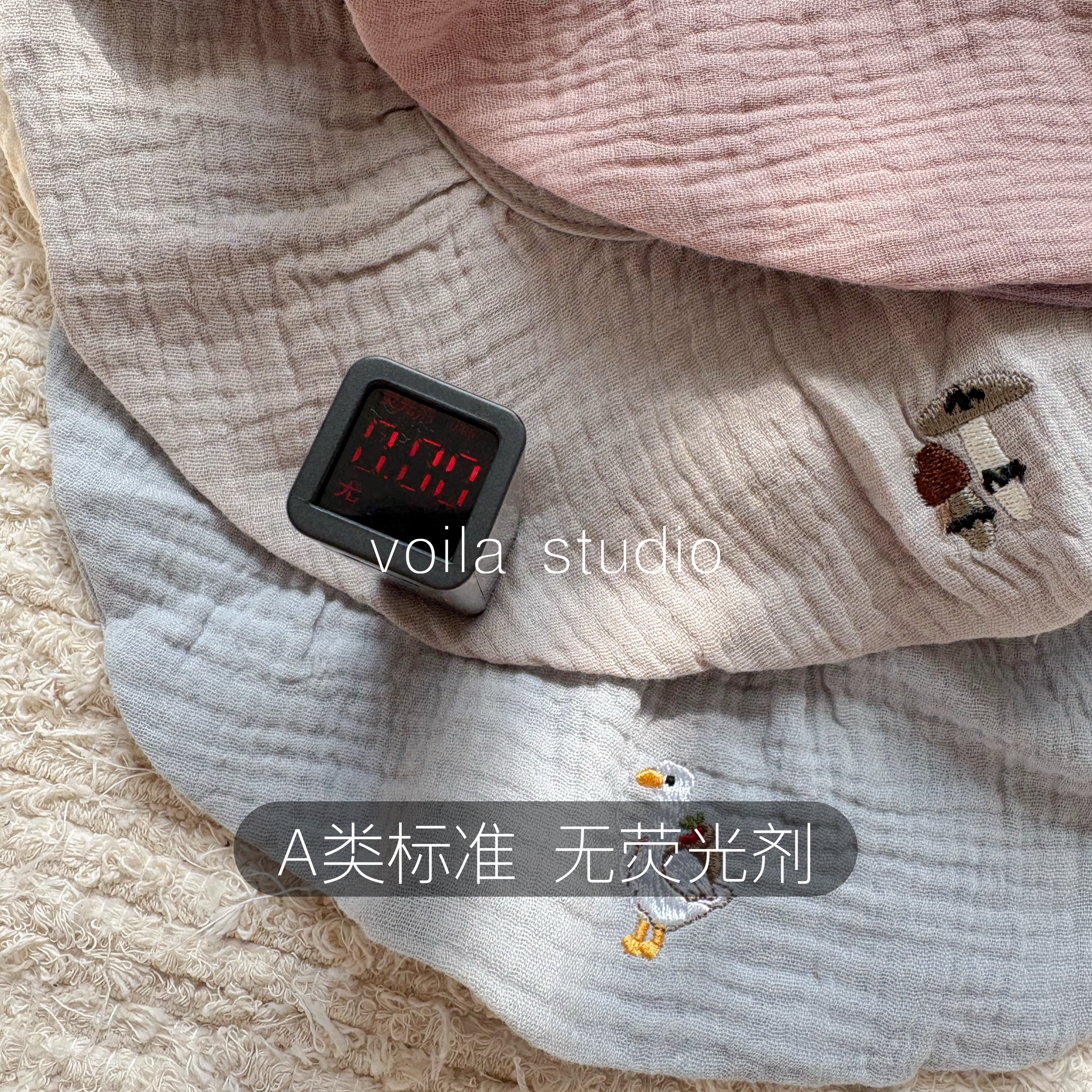 ins婴儿纱布围嘴纯棉四层纱布宝宝A类口水巾四层吸水荷叶边四季 - 图1