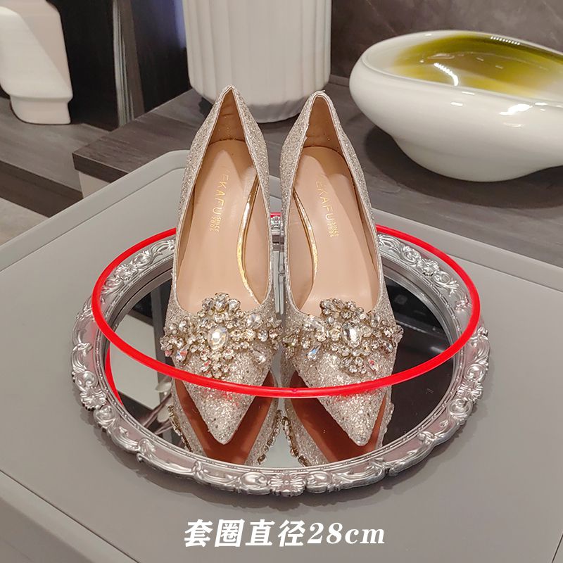 婚鞋托盘婚鞋架接亲游戏道具藏婚鞋盒子婚鞋水晶盒摆台婚鞋展示架 - 图2