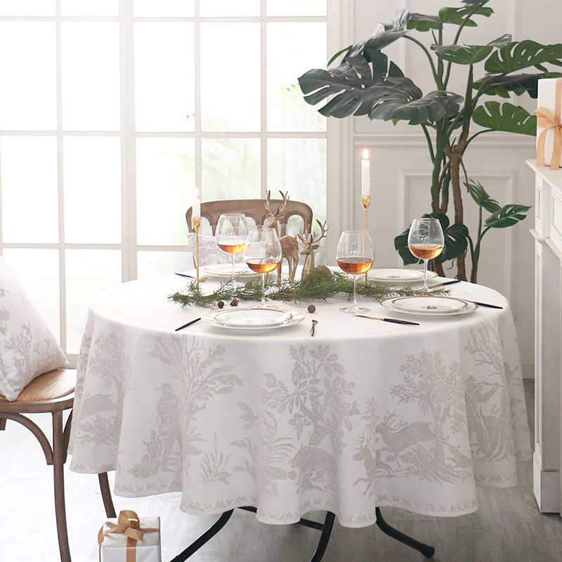 欧式桌布高级感白色亚麻长方形西餐餐桌布美式现代轻奢茶几布台布 - 图3