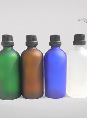 厂家直销避光茶色蒙砂玻璃精油瓶