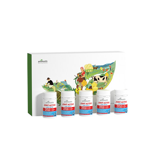 【家庭礼盒装】goodhealth好健康骨胶原非变性II型胶原蛋白90粒*5 - 图0