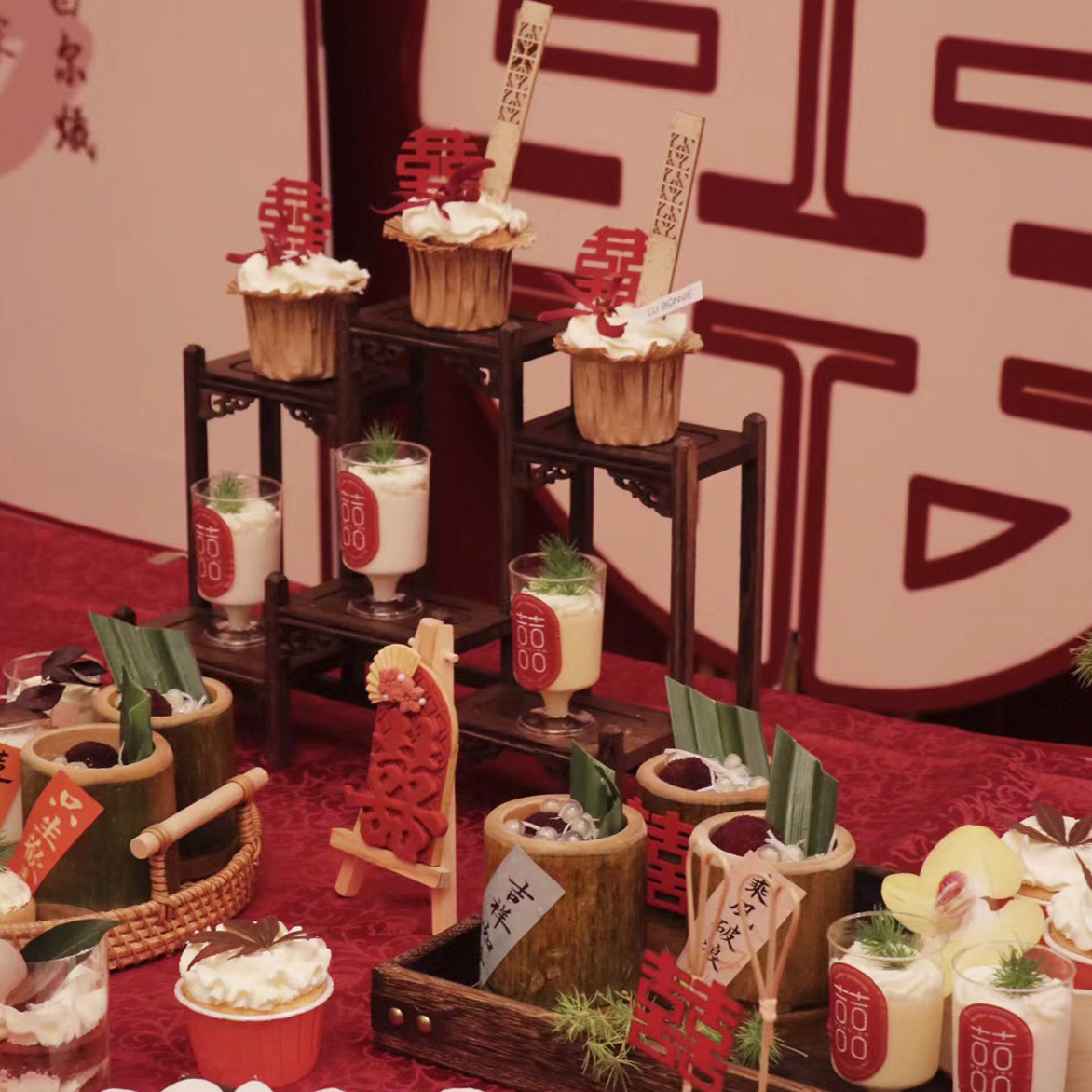 红色新中式婚礼订婚结婚接插件蛋糕插件摆件装饰推推乐喜字贴纸,淘宝优惠券,粉丝福利购,淘宝优惠卷