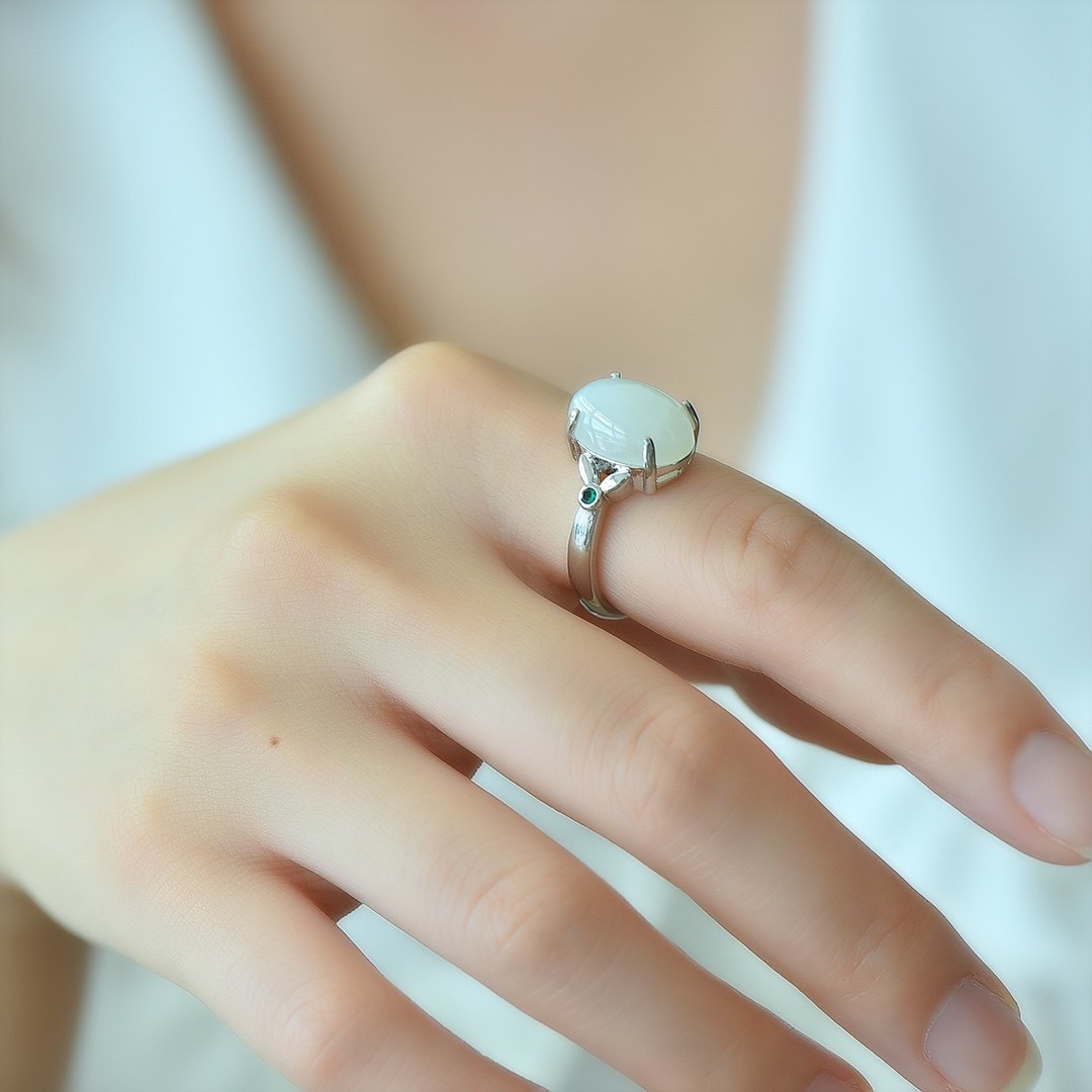 和田玉白玉时尚戒指女指环永不掉色,淘宝优惠券,粉丝福利购,淘宝优惠卷