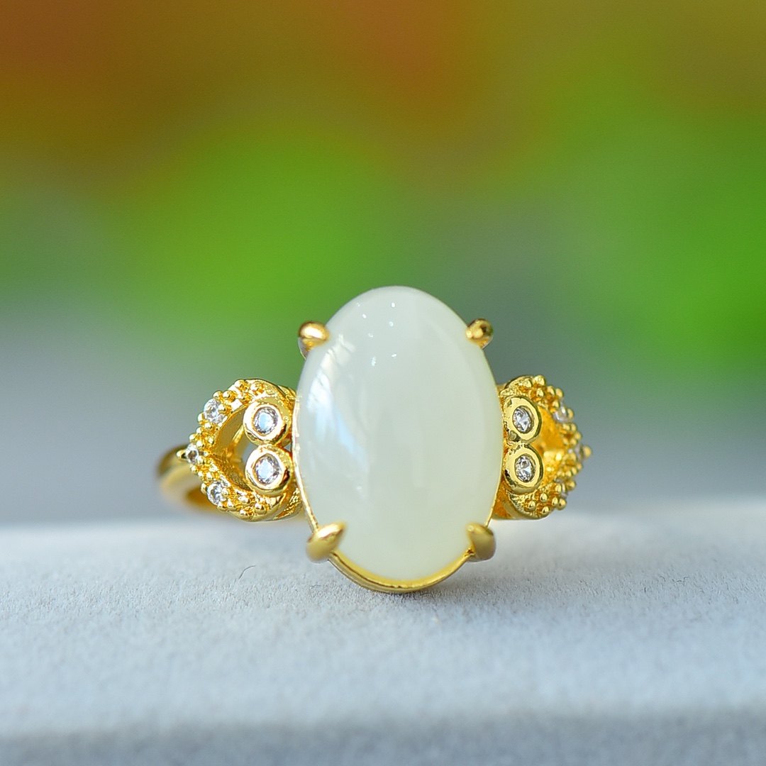 古法金和田玉白玉爱心戒指女小众设计女款时尚个性开口可调节指环,淘宝优惠券,粉丝福利购,淘宝优惠卷