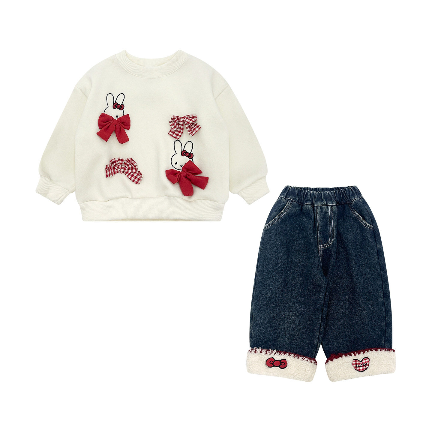 撤柜专区蔗梨女童套装2025新款加绒卫衣牛仔裤儿童衣服女宝宝冬装,淘宝优惠券,粉丝福利购,淘宝优惠卷