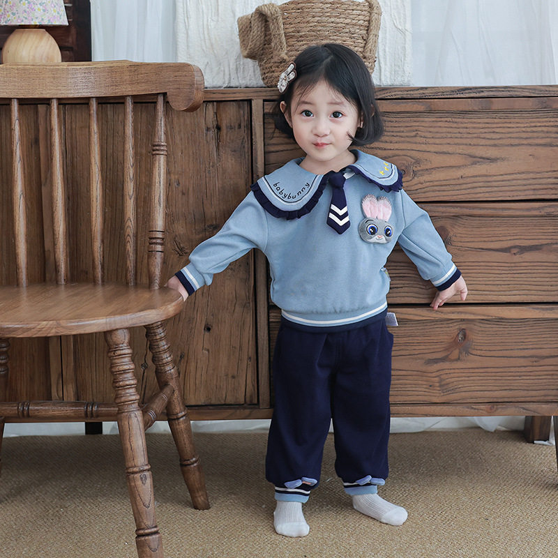 撤柜专区秋兔子警官儿童套装女两件套学院风卫衣一岁宝宝衣服套装,淘宝优惠券,粉丝福利购,淘宝优惠卷