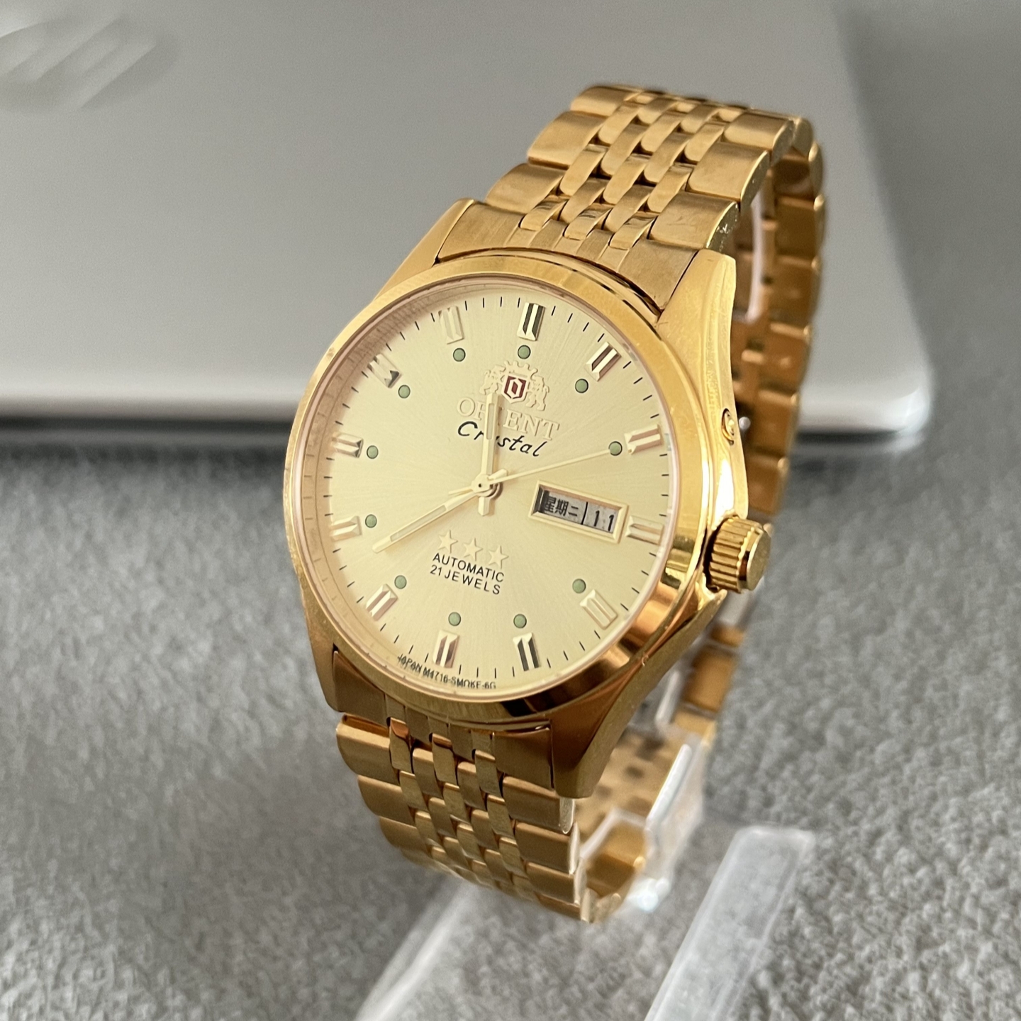 正品库存日本双狮全自动机械表原装三星手表精钢防水复古男士手表 - 图0