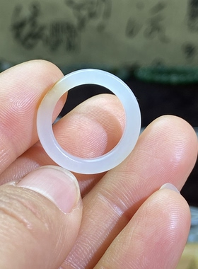 和田玉白玉籽料卡16洒金皮直切戒指复古风文玩珠串跑圈锁骨链挂饰