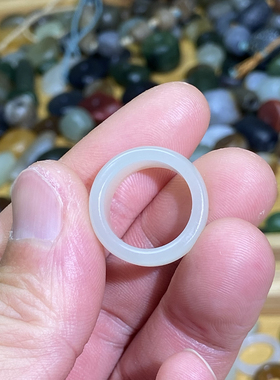 和田玉籽料随型戒指满皮复古风戒圈指环文玩珠串跑环玉环项链挂饰