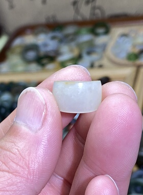 和田玉白玉籽料卡11随型跑环满皮洒金皮古风玉环文玩珠串挂饰跑圈