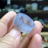 Hotan jade seed material blue and white card 19 large circle ring retro style ring jade ring cultural play beads running circle pendant