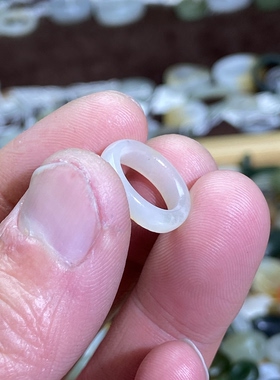 和田玉籽料卡11随型跑环洒金皮满皮白玉古风玉环文玩珠串挂饰跑圈