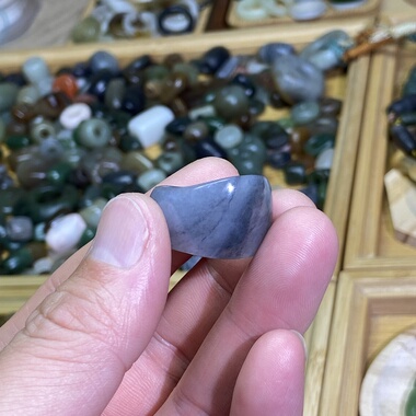 和田玉籽料天地满皮独籽随型戒指古风宽版跑环玉环文玩珠串挂饰