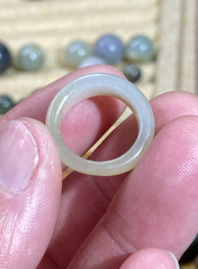 和田玉籽料戒指糖白玉满皮随型戒圈国风复古文玩珠串跑环玉环尾戒