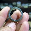 Hetian jade sapphire card 18-shaped ring retro style ring circle cultural play beads running circle clavicle chain jade ring pendant