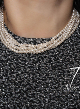 浮夸少女dayu多层珍珠项链女款轻奢时尚叠戴珍珠项链女气质法式