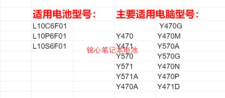 原装联想Y470 Y570 Y471 Y571 A/D/P/N/GL10S6F01C6F01笔记本电池-图0