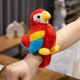 Simulated parrot standing shoulder doll lying on shoulder magnetically