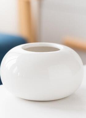 新中式陶瓷花瓶白色客厅家居简约北欧装饰品干花桌面插花摆件