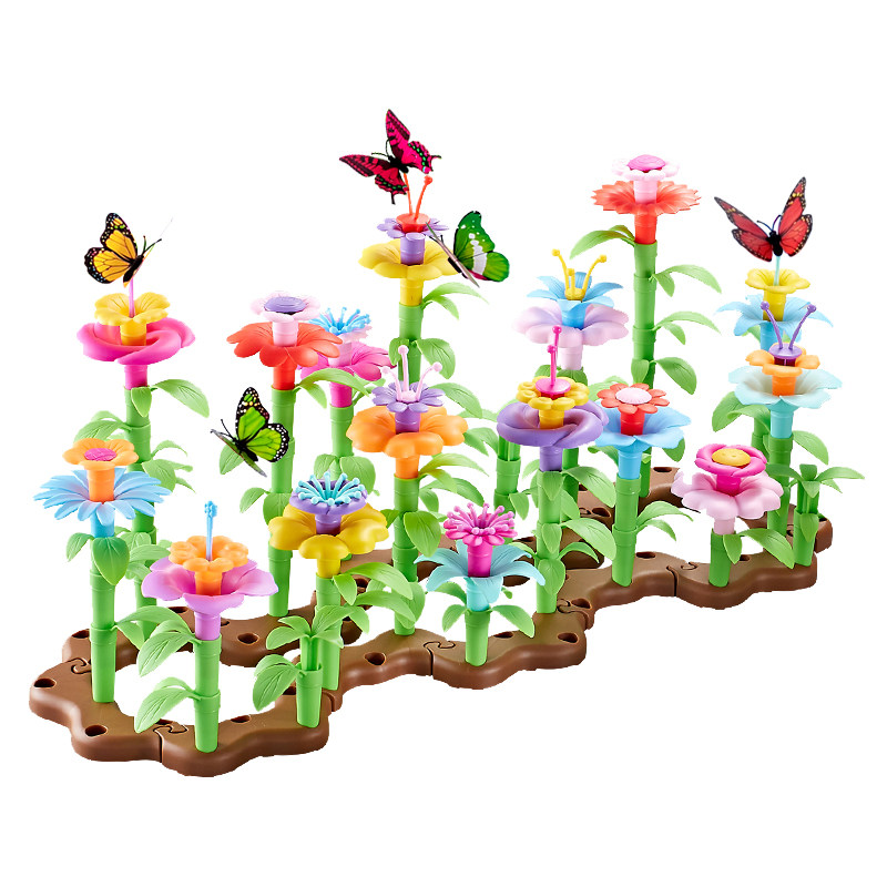 益智拼装积木玩具宝宝3岁大颗粒儿童拼图女孩手工百变花园DIY插花,淘宝优惠券,粉丝福利购,淘宝优惠卷