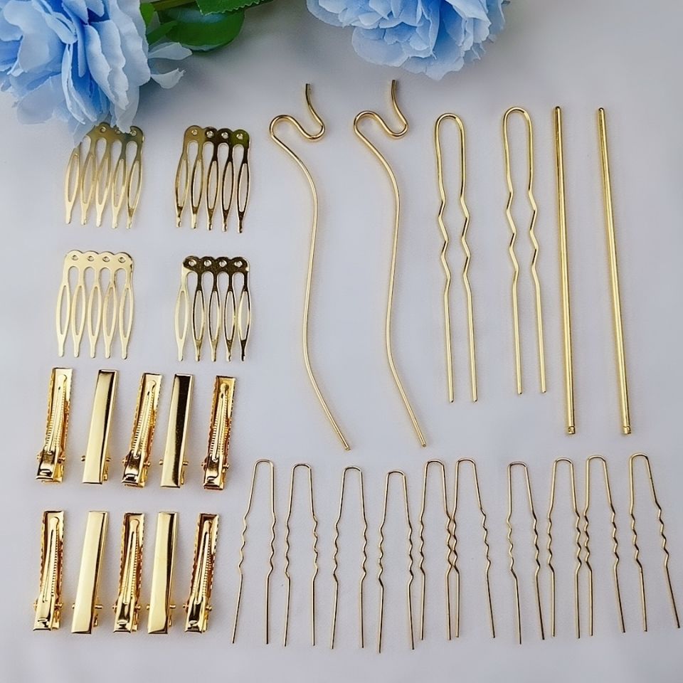 30个9.9包邮多款铁发簪主体簪子古风头饰DIY发梳发钗簪子材料配件 - 图0