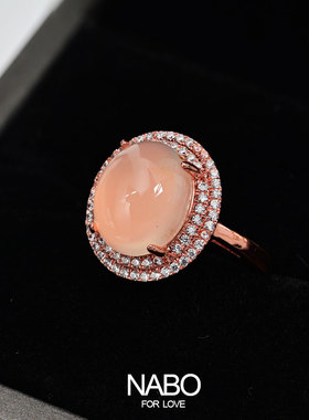 高冰透亮玉髓开口戒指NABO新中式