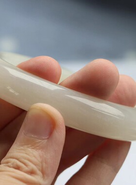 保真天然和田玉手镯58圈口证书编号8131934和田玉浅藕粉色 青海料